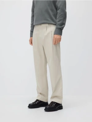 Reserved - Bawełniane spodnie carrot - beżowy