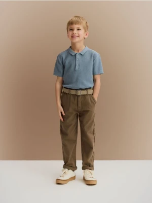 Reserved - Bawełniane spodnie chino - beżowy