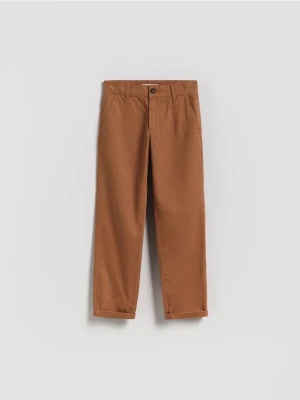 Reserved - Bawełniane spodnie chino - brązowy