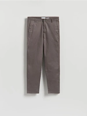 Reserved - Bawełniane spodnie chino slim - ciemnoszary