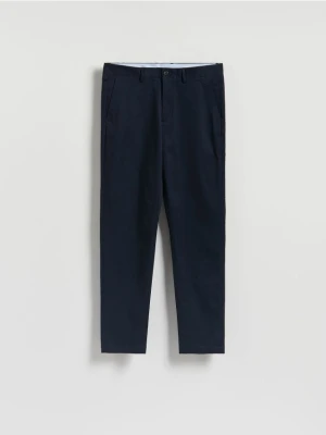Reserved - Bawełniane spodnie chino slim - granatowy