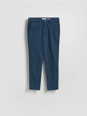 Reserved - Bawełniane spodnie chino slim - granatowy