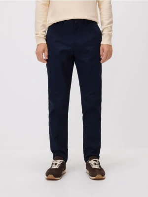 Reserved - Bawełniane spodnie chino slim - granatowy