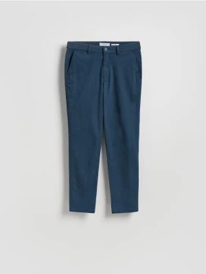 Reserved - Bawełniane spodnie chino slim - granatowy