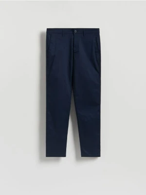 Reserved - Bawełniane spodnie chino slim - granatowy