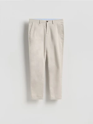 Reserved - Bawełniane spodnie chino slim - jasnoszary