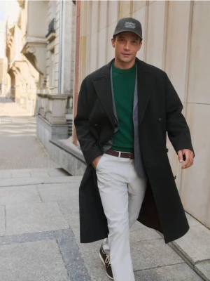 Reserved - Bawełniane spodnie chino slim - jasnoszary