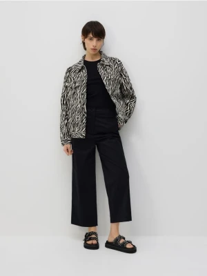 Reserved - Bawełniane spodnie culotte - czarny