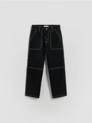 Reserved - Bawełniane spodnie - czarny