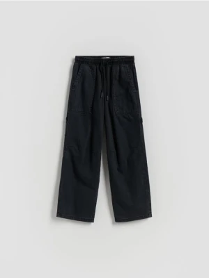 Reserved - Bawełniane spodnie - czarny