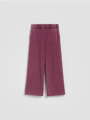Reserved - Bawełniane spodnie dresowe - bordowy