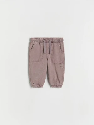 Reserved - Bawełniane spodnie - fioletowy