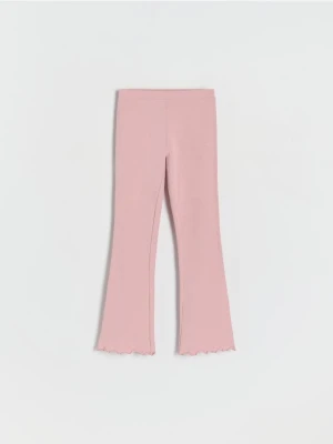 Reserved - Bawełniane spodnie flare - brudny róż