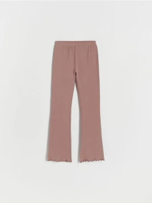 Reserved - Bawełniane spodnie flare - kasztanowy