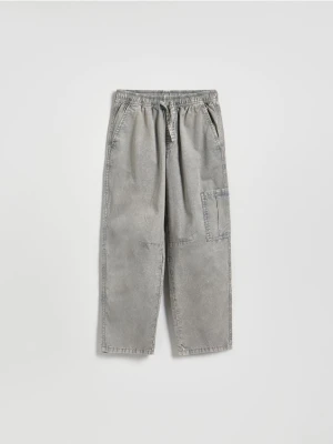 Reserved - Bawełniane spodnie - jasny zielony