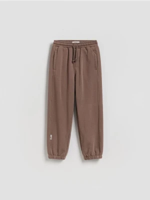 Reserved - Bawełniane spodnie jogger - brązowy