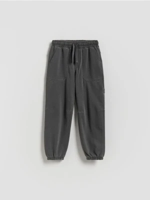 Reserved - Bawełniane spodnie jogger - ciemnoszary