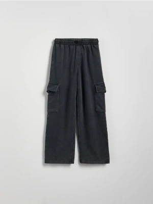 Reserved - Bawełniane spodnie jogger - czarny