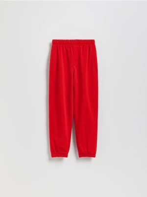 Reserved - Bawełniane spodnie jogger - czerwony