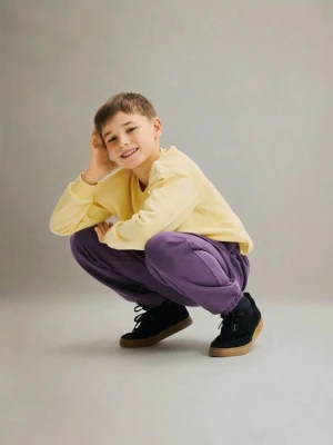 Reserved - Bawełniane spodnie jogger - fioletowy