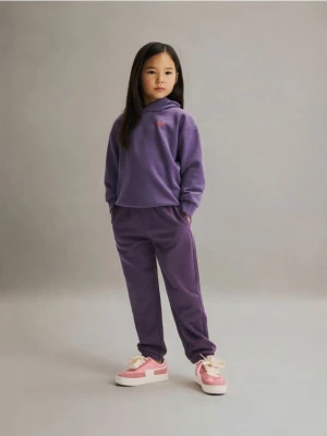 Reserved - Bawełniane spodnie jogger - fioletowy