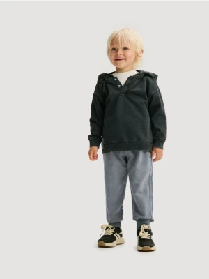 Reserved - Bawełniane spodnie jogger - granatowy