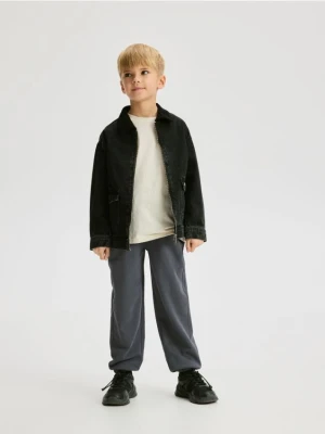 Reserved - Bawełniane spodnie jogger - granatowy