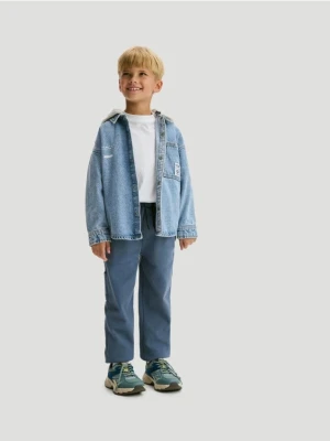 Reserved - Bawełniane spodnie jogger - granatowy