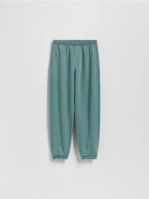 Reserved - Bawełniane spodnie jogger - morski