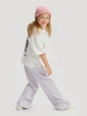 Reserved - Bawełniane spodnie - lawendowy