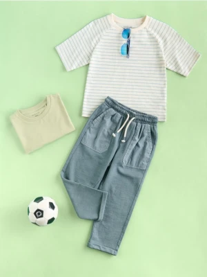 Reserved - Bawełniane spodnie - oliwkowy