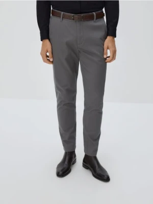 Reserved - Bawełniane spodnie slim fit - ciemnoszary