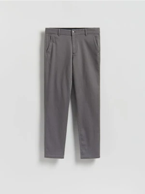Reserved - Bawełniane spodnie slim fit - ciemnoszary
