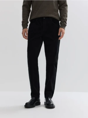Reserved - Bawełniane spodnie slim fit - czarny
