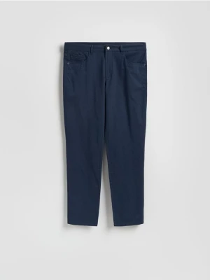 Reserved - Bawełniane spodnie slim fit - granatowy