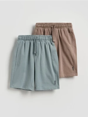 Reserved - Bawełniane szorty 2 pack - brązowy