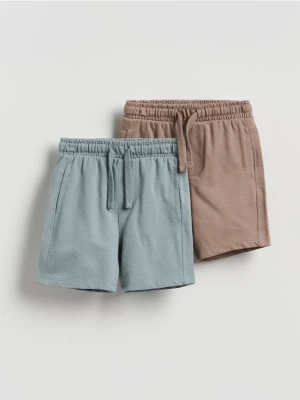 Reserved - Bawełniane szorty 2 pack - ciemnobrązowy
