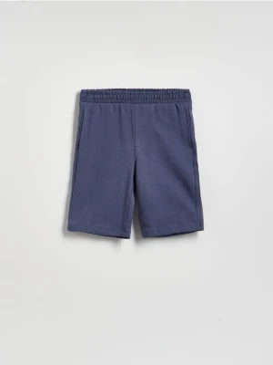 Reserved - Bawełniane szorty bermudy - granatowy