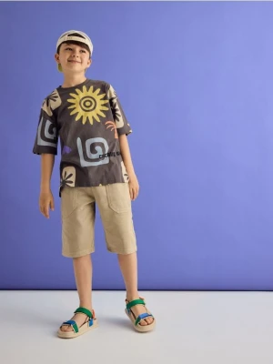 Reserved - Bawełniane szorty - beżowy