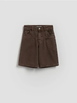 Reserved - Bawełniane szorty - brązowy