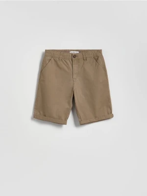 Reserved - Bawełniane szorty - brązowy