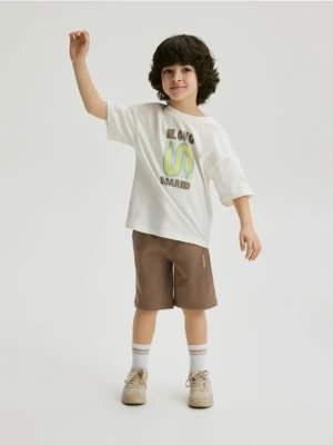 Reserved - Bawełniane szorty - brązowy