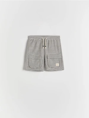 Reserved - Bawełniane szorty cargo - złamana biel