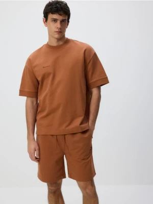 Reserved - Bawełniane szorty comfort - bordowy