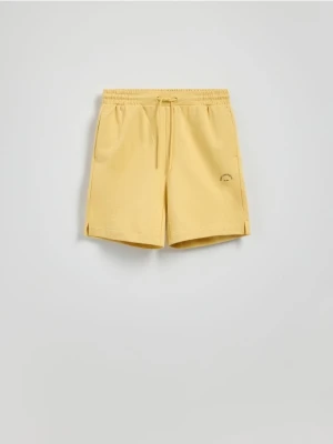 Reserved - Bawełniane szorty comfort - jasnożółty