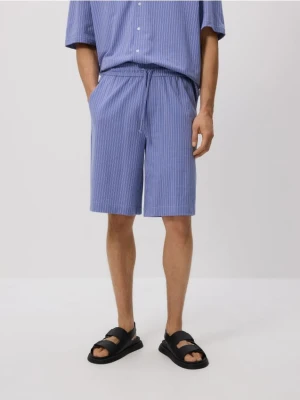 Reserved - Bawełniane szorty comfort - niebieski