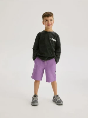 Reserved - Bawełniane szorty - fioletowy