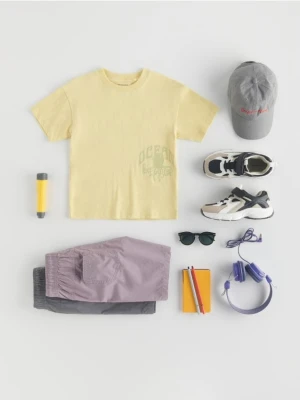 Reserved - Bawełniane szorty - fioletowy