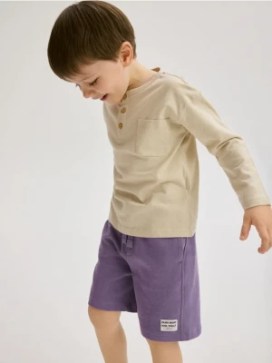 Reserved - Bawełniane szorty - fioletowy