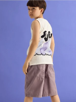 Reserved - Bawełniane szorty - fioletowy